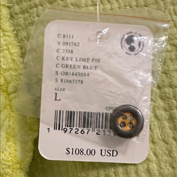 We The Free Summer Daydream Lime Green Textured Oversized Top NWT Size L - Picture 7 of 11